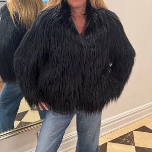Luxurious Black Faux Fur Jacket